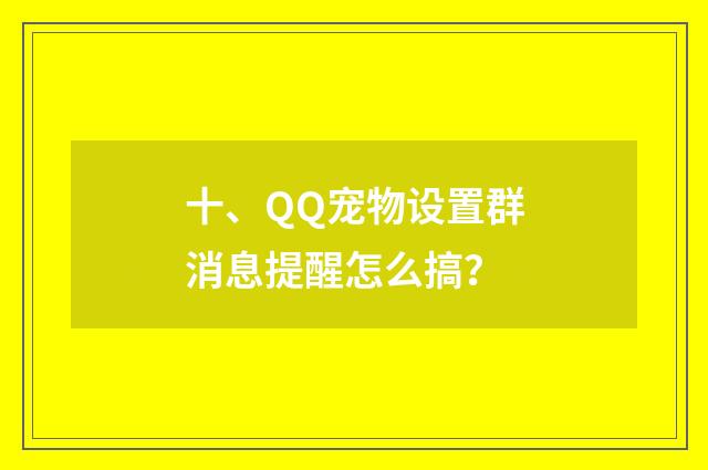 十、QQ宠物设置群消息提醒怎么搞?
