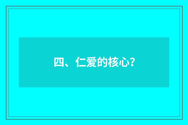 四、仁爱的核心？