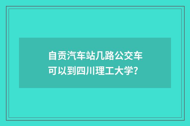 自贡汽车站几路公交车可以到四川理工大学？
