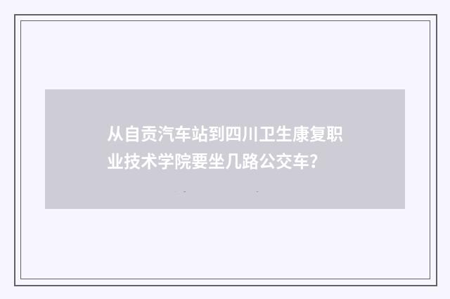 从自贡汽车站到四川卫生康复职业技术学院要坐几路公交车?