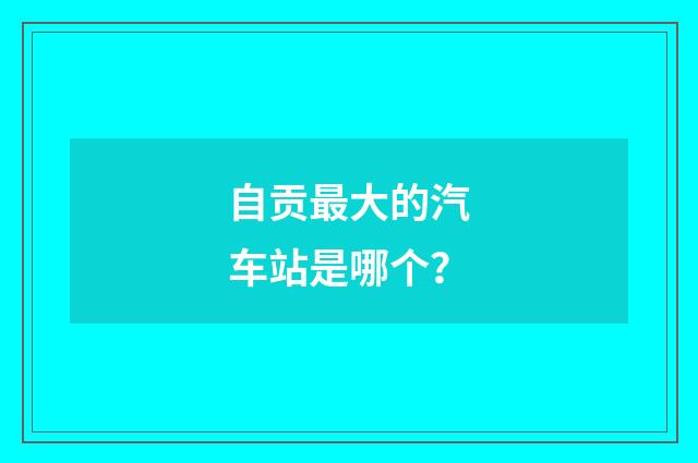 自贡最大的汽车站是哪个？