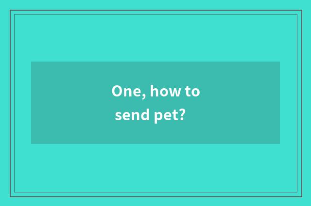 One, how to send pet?