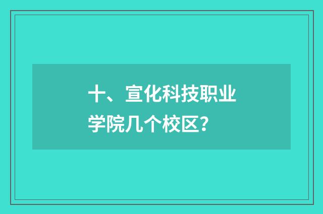 十、宣化科技职业学院几个校区？