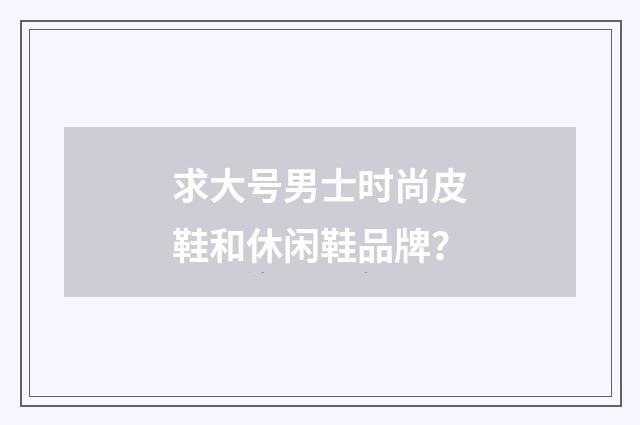求大号男士时尚皮鞋和休闲鞋品牌?