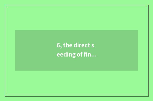 6, the direct seeding of finance and economics of tomato finance and economics h