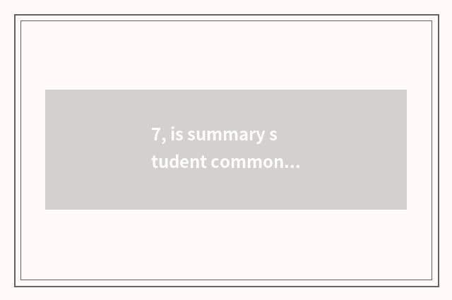 7, is summary student common mental health problem?