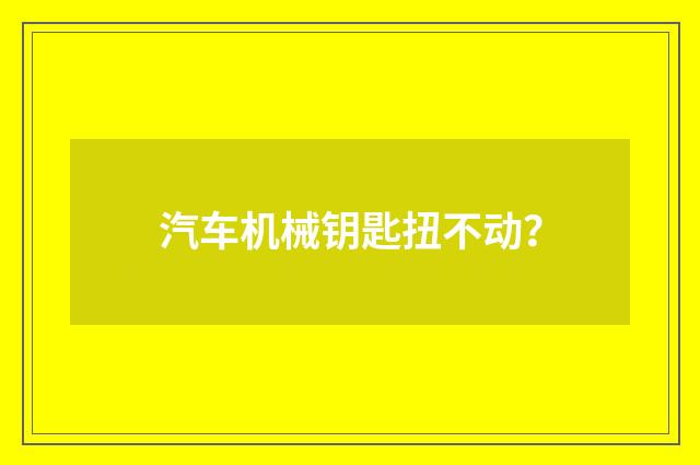 汽车机械钥匙扭不动?