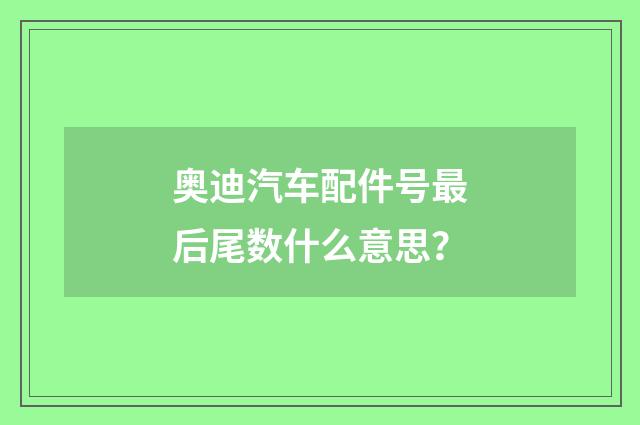 奥迪汽车配件号最后尾数什么意思?