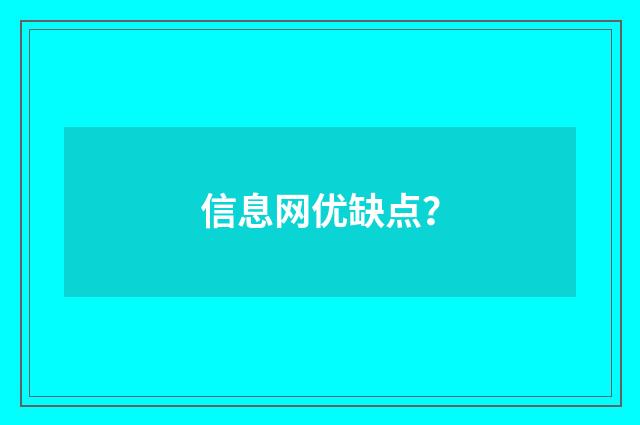 信息网优缺点?