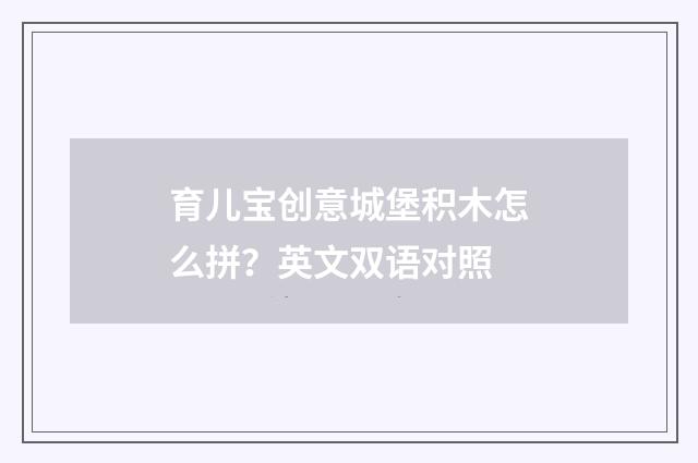 育儿宝创意城堡积木怎么拼?英文双语对照