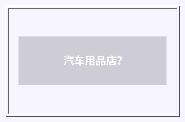 汽车用品店？