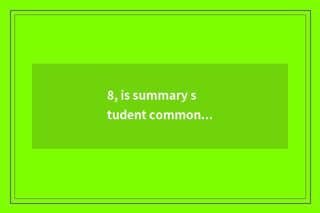 8, is summary student common mental health problem?