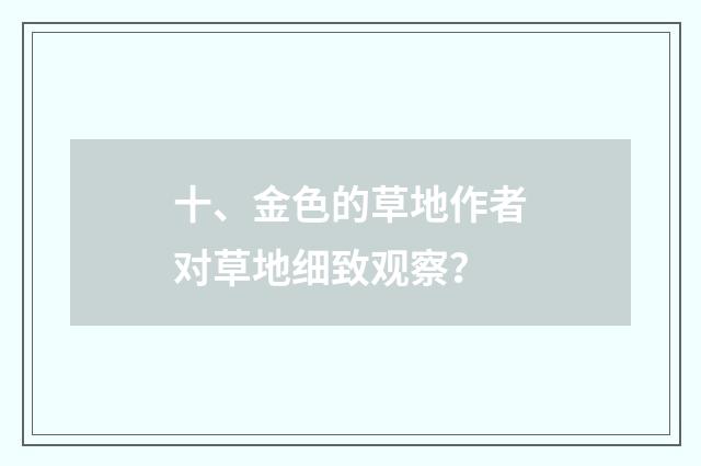 十、金色的草地作者对草地细致观察?