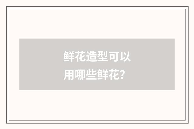 鲜花造型可以用哪些鲜花？
