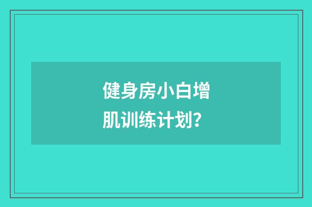 健身房小白增肌训练计划?