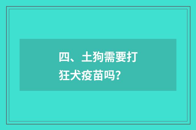 四、土狗需要打狂犬疫苗吗?