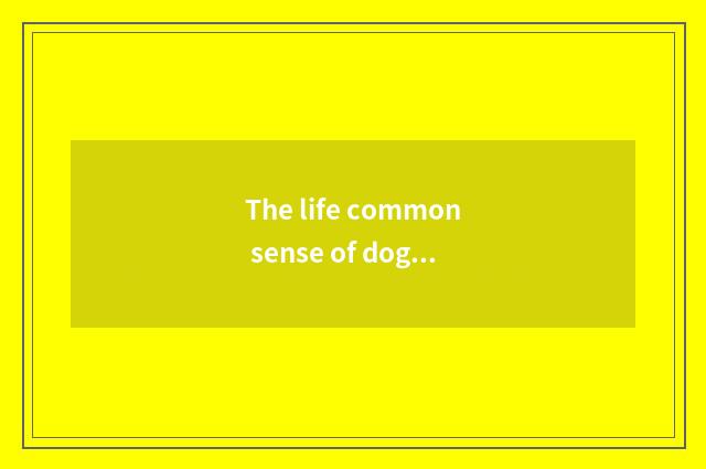 The life common sense of dog dog?