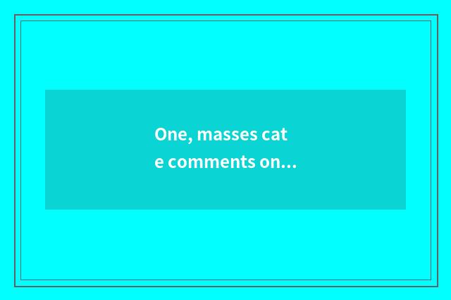 One, masses cate comments on article table