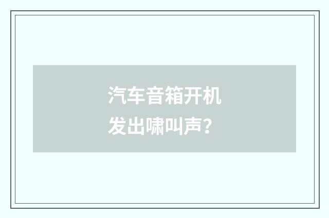 汽车音箱开机发出啸叫声?