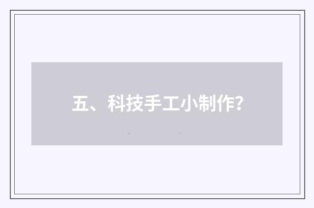 五、科技手工小制作？