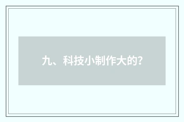 九、科技小制作大的?