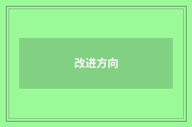 改进方向