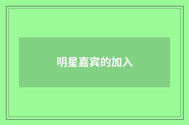 明星嘉宾的加入