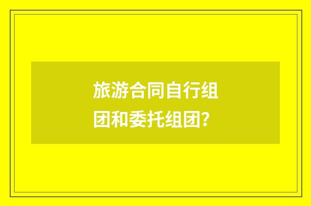 旅游合同自行组团和委托组团?