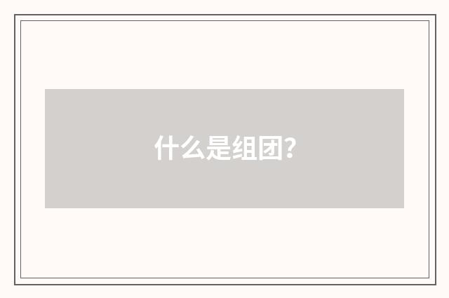 什么是组团?