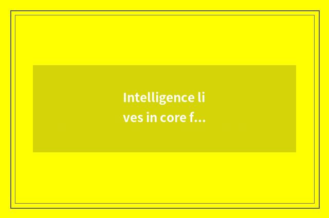 Intelligence lives in core function of the system
