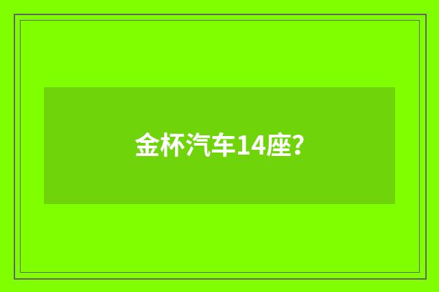 金杯汽车14座?