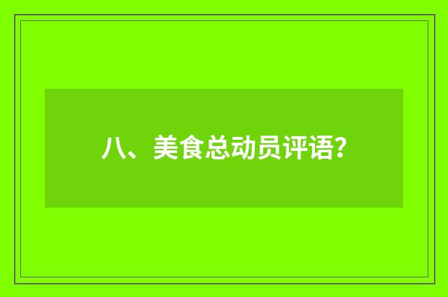 八、美食总动员评语?