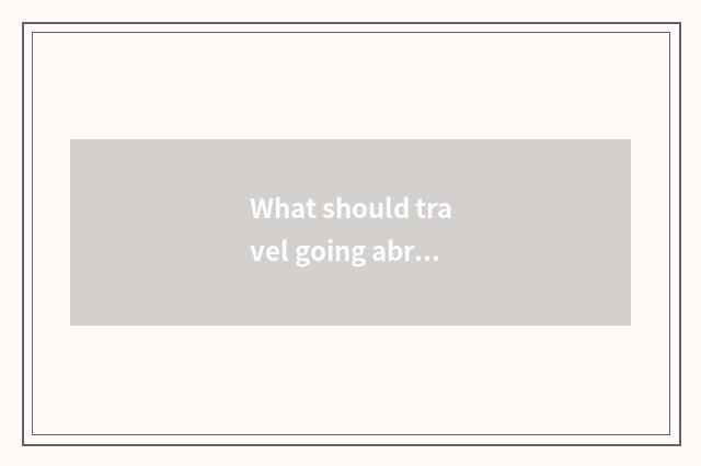 What should travel going abroad prepare?