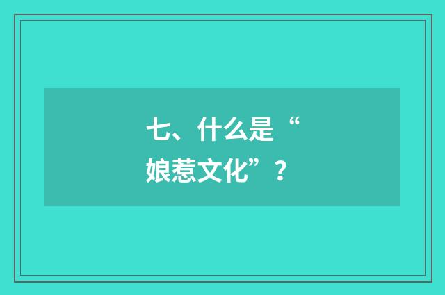 七、什么是“娘惹文化”？