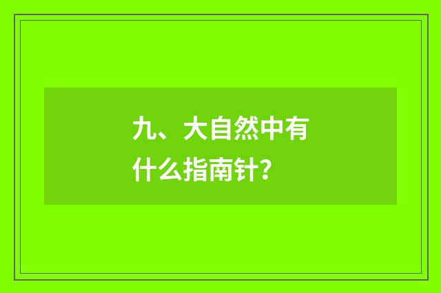 九、大自然中有什么指南针？