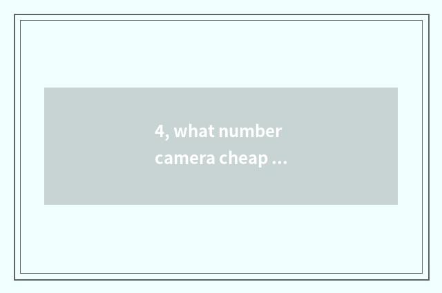4, what number camera cheap good?