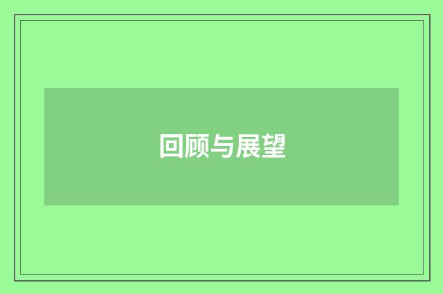 回顾与展望