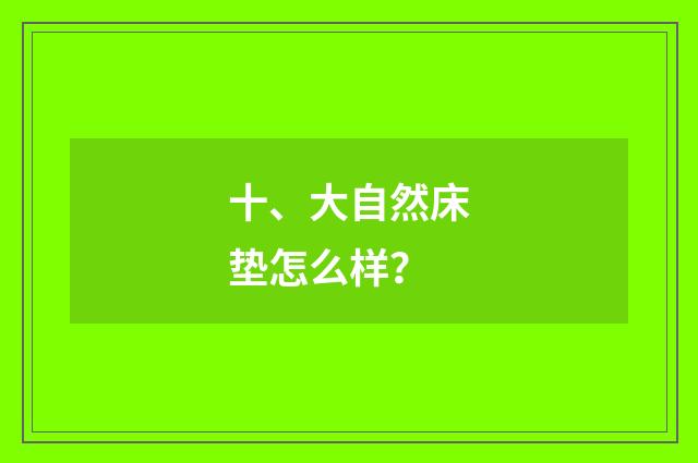 十、大自然床垫怎么样？