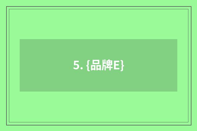 5. {品牌E}