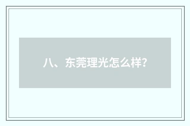 八、东莞理光怎么样?
