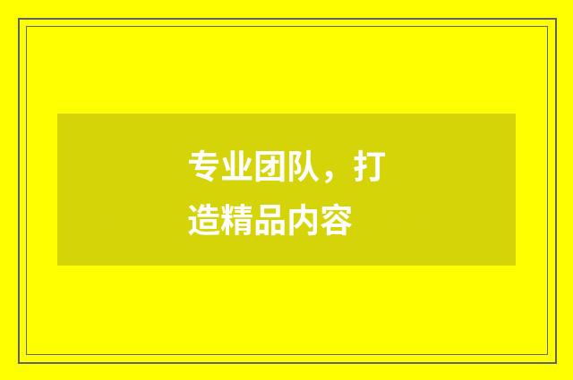 专业团队，打造精品内容
