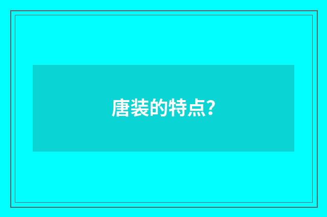 唐装的特点?