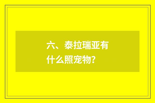 六、泰拉瑞亚有什么照宠物？