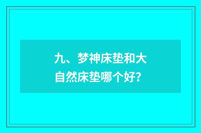 九、梦神床垫和大自然床垫哪个好？