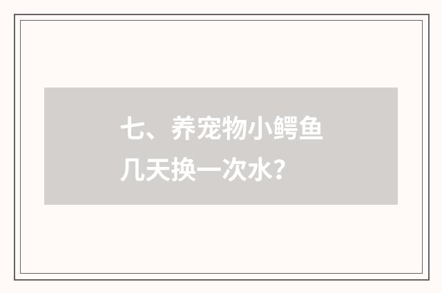 七、养宠物小鳄鱼几天换一次水？