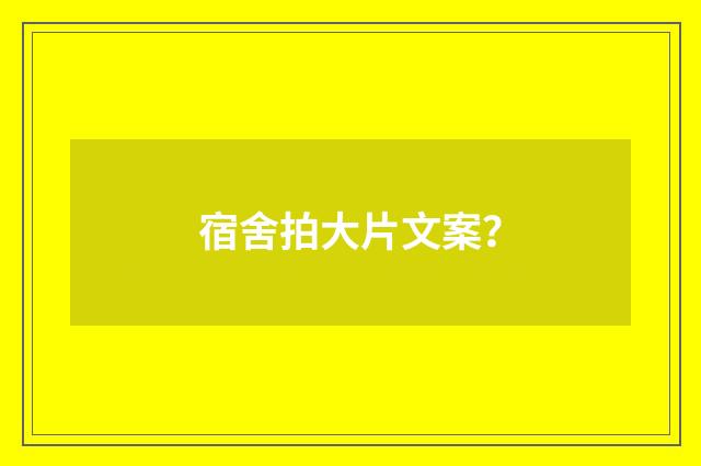 宿舍拍大片文案?