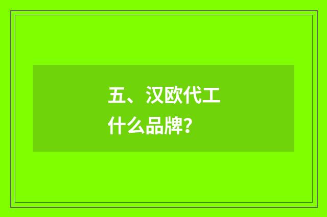 五、汉欧代工什么品牌?