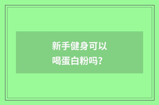 新手健身可以喝蛋白粉吗?