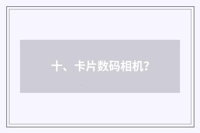 十、卡片数码相机？