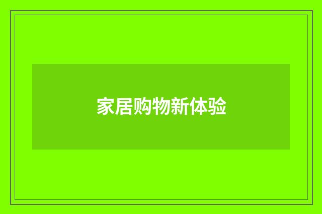 家居购物新体验